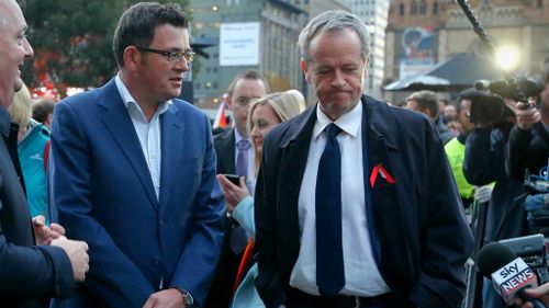 Premier of Victoria Daniel Andrews and Opposition Leader Bill Shorten. (AAP)