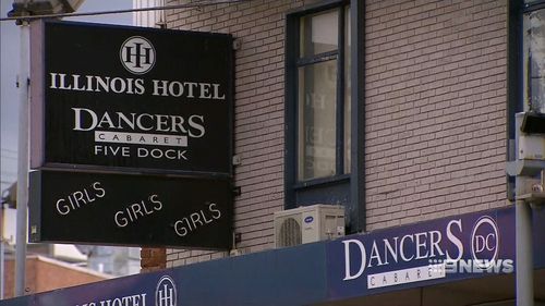 The players were drinking with friends at this night club in Five Dock when police raided. 