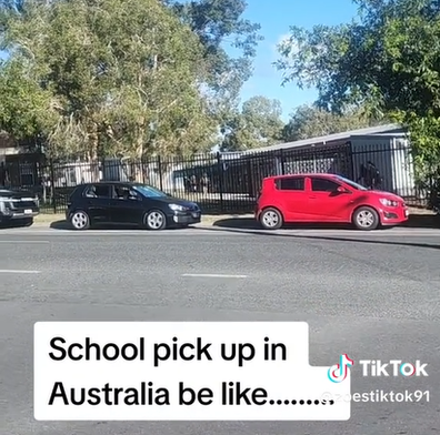 Mum frustrated by parking at school pick up. 
