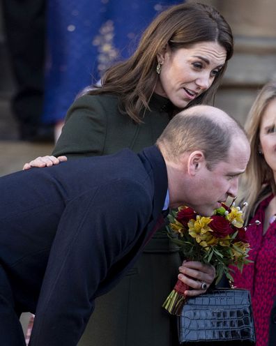 Prince William, Duke of Cambridge and Catherine, Duchess of Cambridge depart City Hall, Bradford on January 15, 2020 in Bradford, United Kingdom