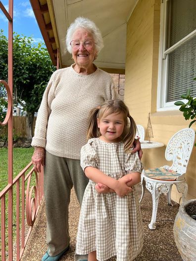 Nana Damiana with her great-granddaughter Mya. 