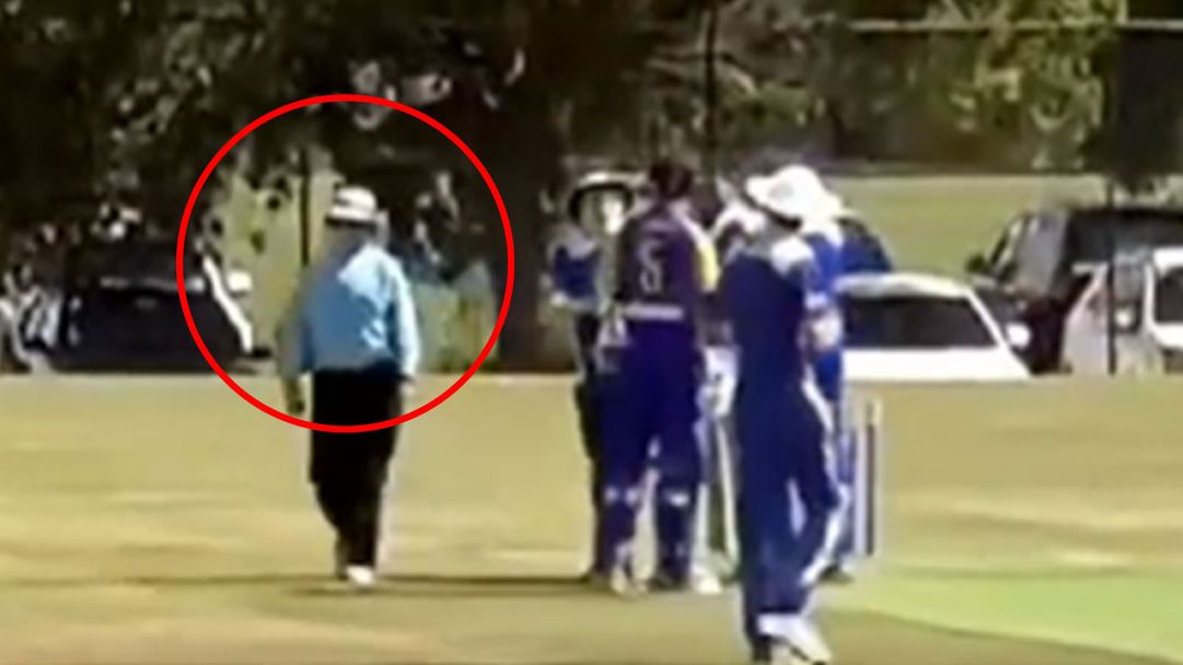 Umpire walks off during suburban cricket match