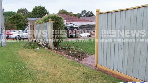 The allegedly stolen ute smashed through a fence and a brick wall of an elderly couple's Rosanna home, landing in the kitchen.