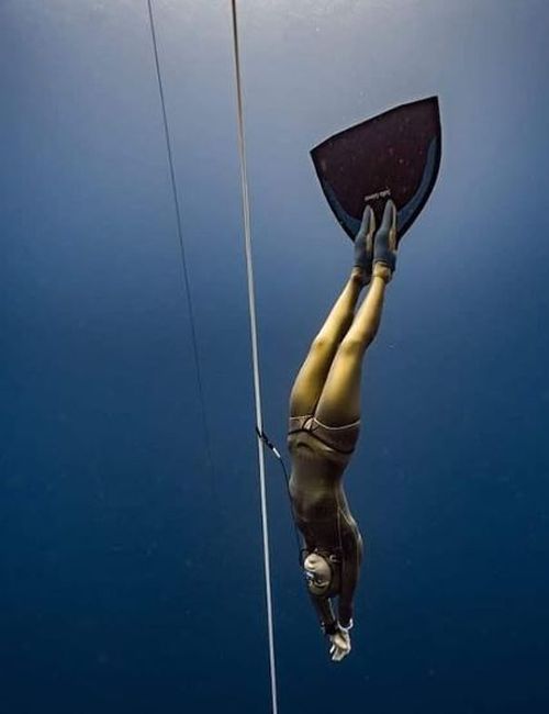 Dominica Sofia Gomez has set a new free-diving personal best. Picture: @daanverhoevenfreediver