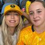 Jackie O and Kitty show support for Matildas in Melbourne