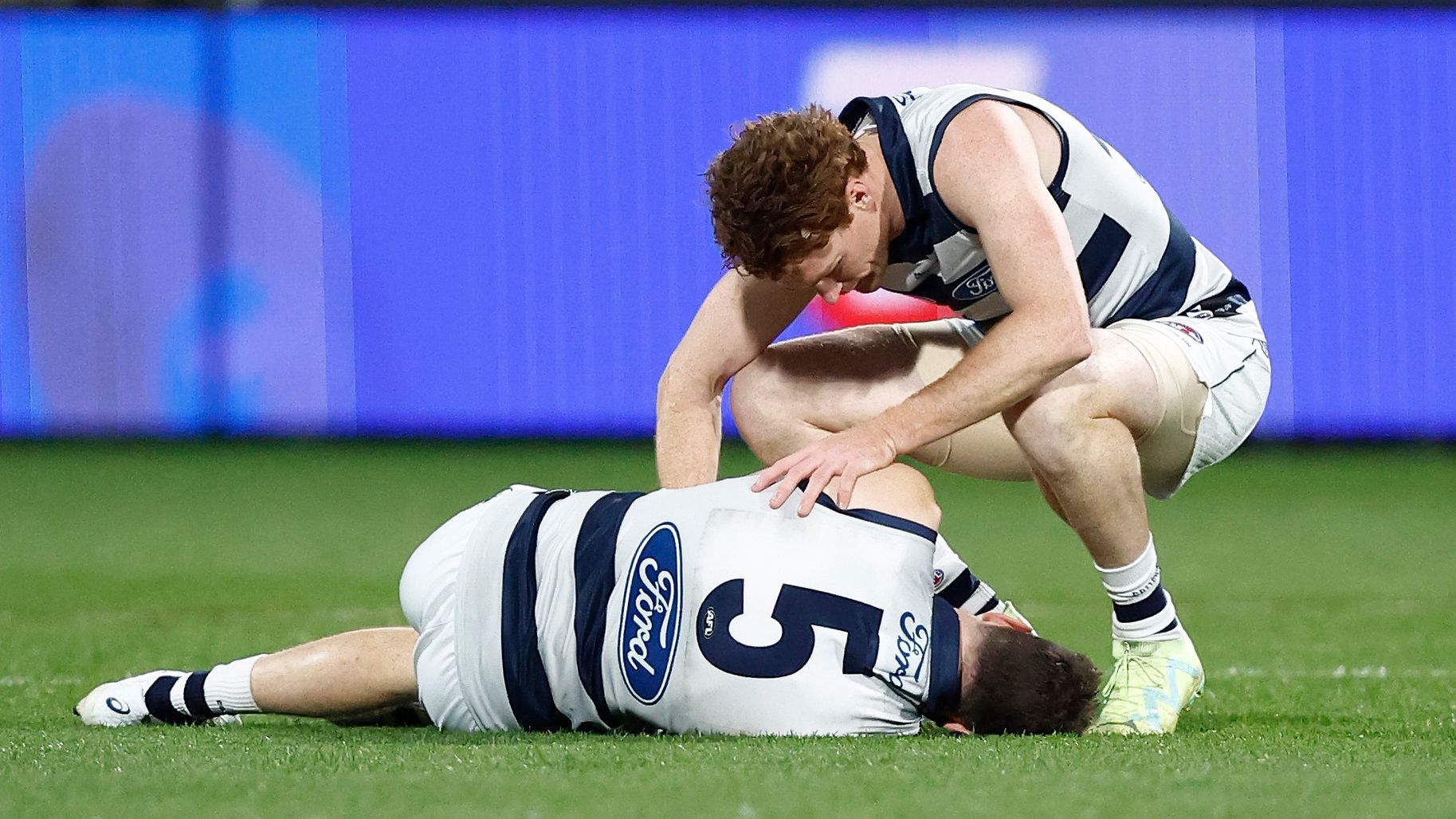 Geelong star Jeremy Cameron released from hospital, posts video after horror collision with teammate
