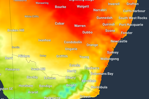 Massimi previsti nel NSW e nelle aree vicine venerdì.