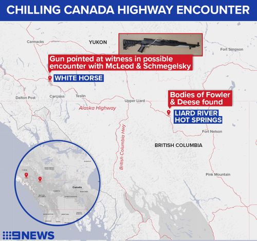 Map detailing where a witness woke up to see a strange vehicle reversing towards him, and another man stalking in his direction carrying a rifle.