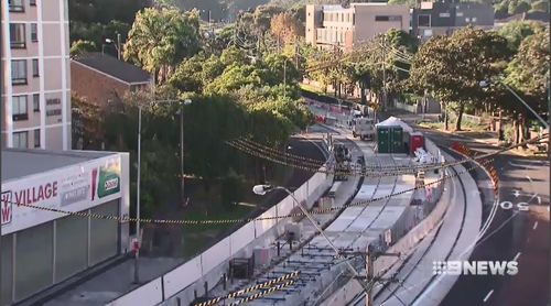 Sydney's planned $1.6 billion light rail network has been further delayed due to a funding dispute between the NSW government and the company constructing the system. Picture: 9NEWS.