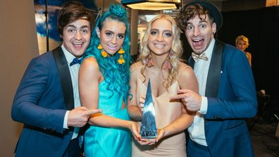 George, Amy, Emma and Jay from the band Sheppard at the ARIAs.