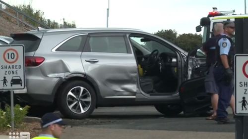 A number of cars in the busy carpark were struck.