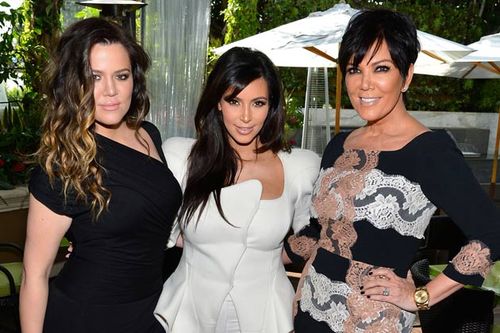 Khloe and Kim Kardashian with mother Kris. (Supplied)