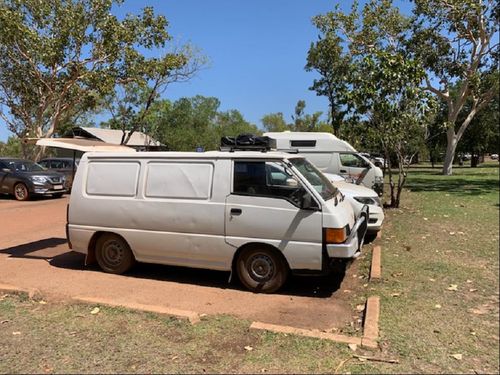 The alarm was raised yesterday after Mr Buriet's car, a white Mitsubishi van bearing Tasmanian registration E88QV, was found still parked in the carpark.