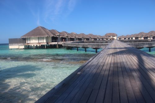 The Maldives familiar to tourists, a luxury resort in the country's largely untroubled south. Picture: AAP