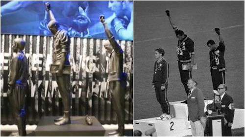 The historic moment has now been immortalised in bronze. (9NEWS)