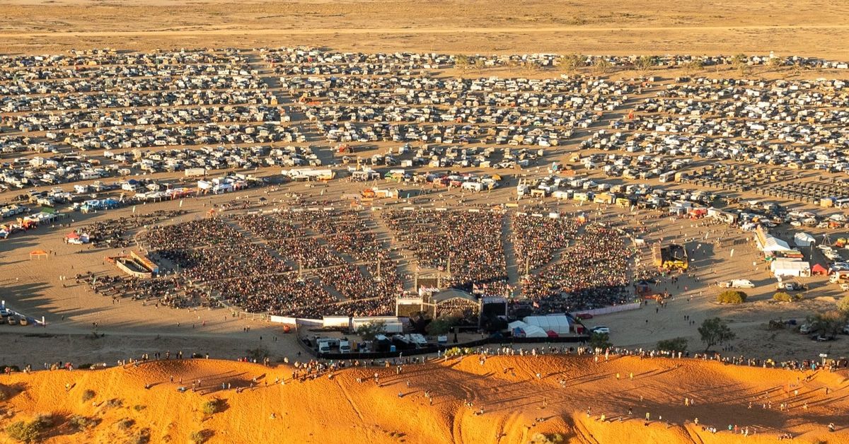 Remote music festival out of a venue after rare weather event in Aussie town