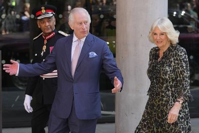 King Charles III and Queen Camilla arrive for a visit to University College Hospital Macmillan Cancer Centre in London, Tuesday, April 30, 2024. 