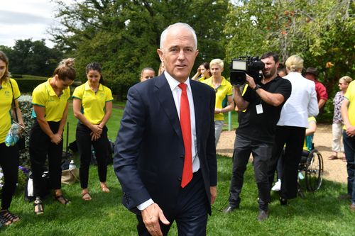 Prime Minister Malcolm Turnbull at a Commonwealth Games Team and Staff Reception at The Lodge in Canberra.