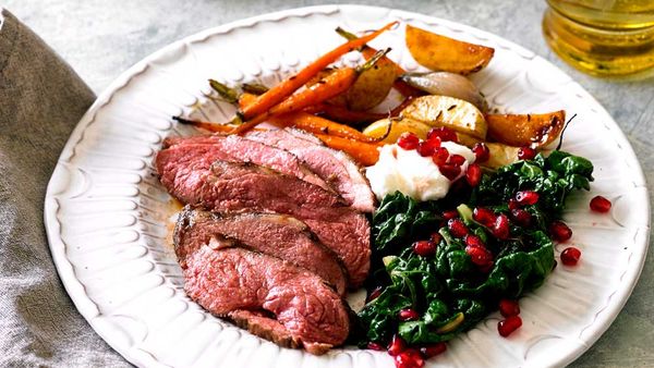 Pomegranate glazed lamb rump recipe for BeefandLamb.com.au