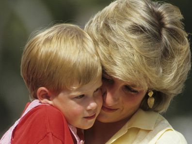 Harry and Diana in Spain in 1987.