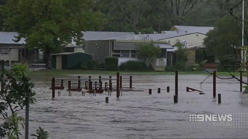 Roads are flooded throughout the city. (9NEWS)