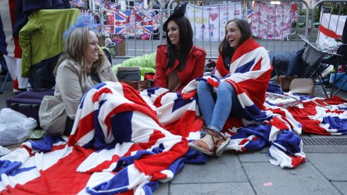 Fans get ready for the royal wedding in Windsor.