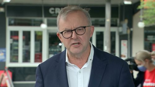 Anthony Albanese at a press conference