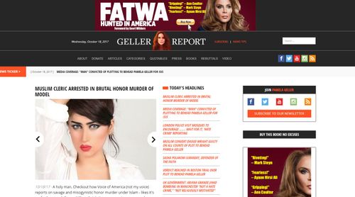 Geller's website, where she conducts independent journalism. 