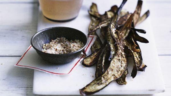 Japanese eggplant chips with sesame salt