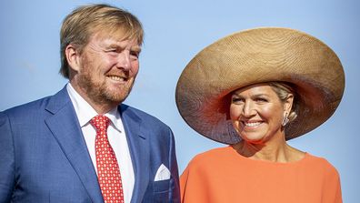 King Willem-Alexander and Queen Maxima visit a sailing school De Veenhoop during the region visit to South East Friesland on September 17, 2020.