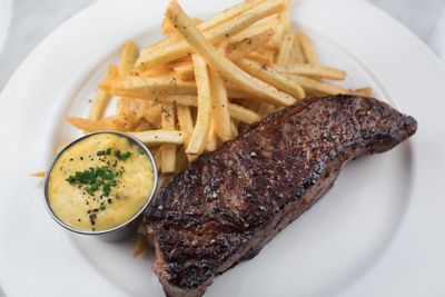 Steak frites with cafe de Paris butter 