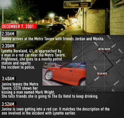 A timeline of events on the night Janine disappeared.