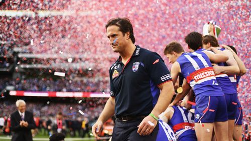 Beveridge soaks in the Bulldogs' fairy tale AFL Grand Final win in 2016. (Getty Images)