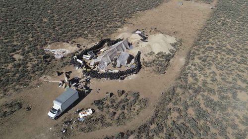 The makeshift compound in Amalia, New Mexico.