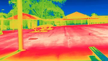 A heatmap image showing a section of a playground at the Parramatta school.