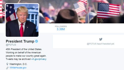 Donald Trump is now @POTUS after Twitter's transfer of power