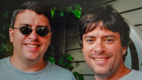 Twin brothers Howard Burack and Doug Rausch were finally reunited at an airport in Columbus, Ohio. (Doug Rausch and Howard Burack)