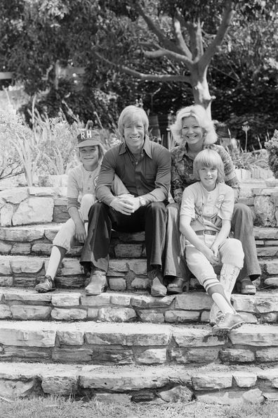 Chuck Norris with his wife Diane and their sons Mike and Eric. (Photo by Tony Korody/Sygma/Sygma via Getty Images)