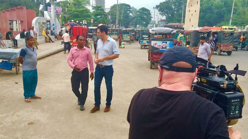 Peter Stefanovic and the 60 Minutes crew visited Bangladesh to investigate the death of  Raudha Athif. (60 Minutes)