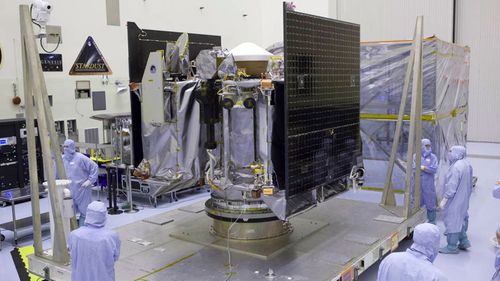 The probe's solar arrays are tested in NASA's Kennedy Space Centre in Florida. (Image: NASA)