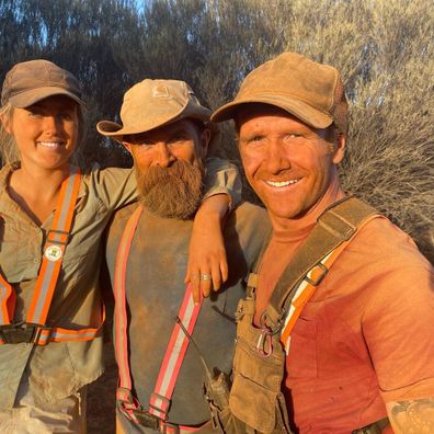 Tyler Mahoney on the set of Gold Rush: Parker's Trail.