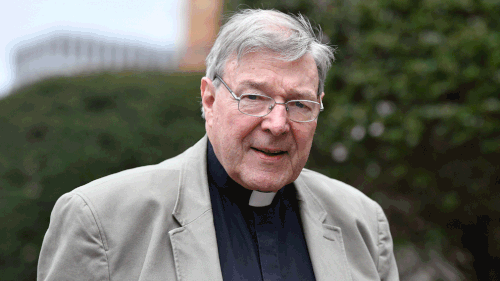 Cardinal George Pell outside St Mary's Cathedral in Sydney on December 15, 2017. (AAP)