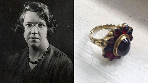 Jane Haining and a ring which once belonged to her. It was said to belong to Auschwitz prisoner 79467. (Church of Scotland/Facebook) 