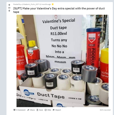 Reddit Valentine's Day duct tape post