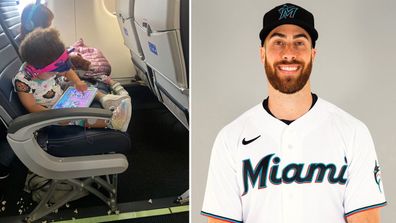 Dad and baseball player Anthony Bass has sparked a heated debate over this photo of his two daughters on a plane 