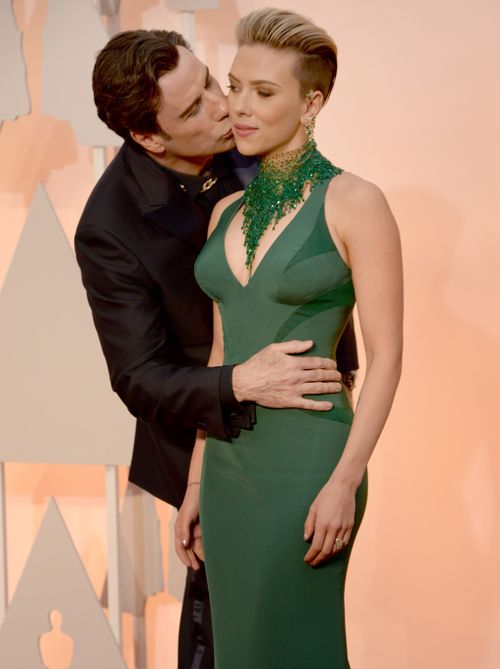 John Travolta and Scarlett Johannsson. (AAP)