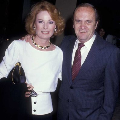 Bob Newhart and wife Ginny Newhart attend CBS TV Affiliates Party on May 20, 1987.