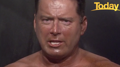 Uh oh. Karl Stefanovic reacts to seeing his bronze shade.