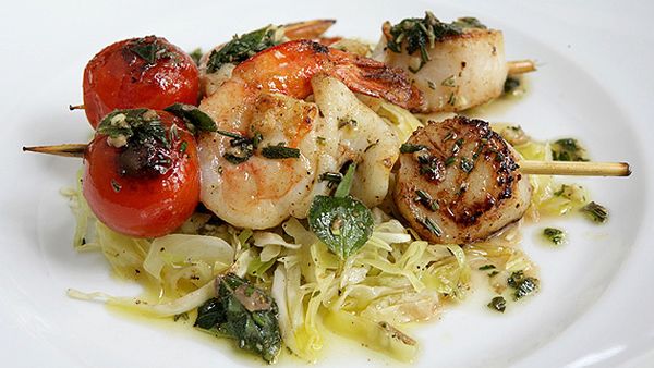 Stefano Manfredi's grilled seafood spiedini