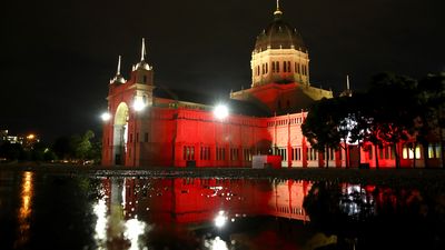 Melbourne landmarks lit up